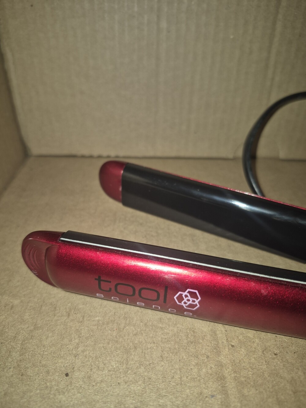 Tool Science Tourmaline Ceramic Flat Iron Hair Straightener Red (New W/out Box)